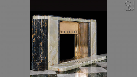 Мраморный портал черного цвета для отделки камина Alexa из натурального камня Nero Portoro 105125101_1