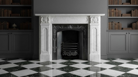 Каменный портал белого цвета для облицовки камина Alyssa из мрамора Valakas 124136401_3