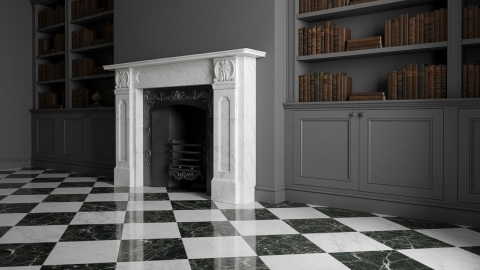 Каменный портал белого цвета для облицовки камина Alyssa из мрамора Valakas 124136401_4