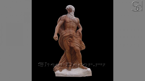 Каменная скульптура Anciano Round из коричневого мрамора Rosso Sole_1