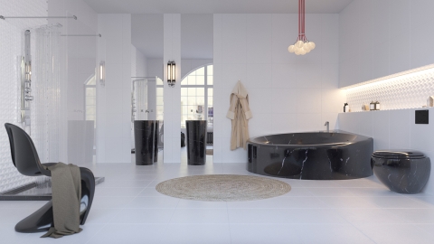 Мраморная ванна Andora из черного камня Nero Marquina 058018151_2