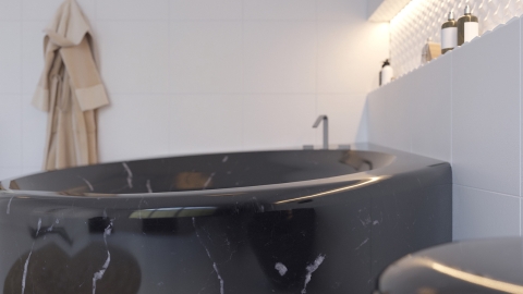 Мраморная ванна Andora из черного камня Nero Marquina 058018151_4