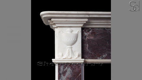 Мраморный портал белого цвета для отделки камина Angelina M2 из натурального камня Bianco Extra 114111402_1
