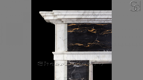 Каменный портал белого цвета для облицовки камина Angelina из мрамора Bianco Extra 114111401_1