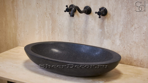 Гранитная раковина Anna из черного камня Grey Pearl КИТАЙ 017169011 для ванной комнаты_4