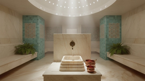 Мраморная курна квадратной формы Antal Cube из розового мрамора Sunset Red ПАКИСТАН 100057122_2