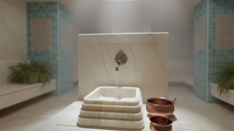 Мраморная курна квадратной формы Antal Cube из розового мрамора Sunset Red ПАКИСТАН 100057122_4