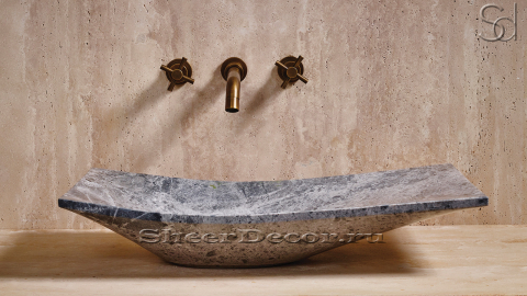 Мраморная раковина Ariana из серого камня Emperador Grey ТУРЦИЯ 143076111 для ванной комнаты_1