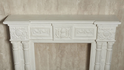 Каменный портал белого цвета для облицовки камина Austin из мрамора Bianco Extra 125111901_9