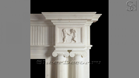 Каменный портал белого цвета для облицовки камина Avery из мрамора Bianco Extra 109111401_2
