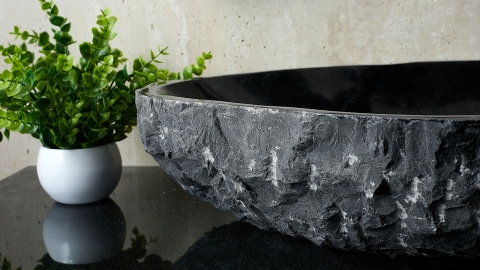 Мраморная раковина Balena из черного камня Grey Marquina ИТАЛИЯ 373040111 для ванной комнаты_6