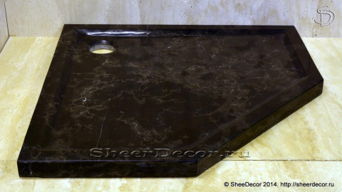 Каменный поддон в душ Ballena Standart из черного мрамора Black and Gold  056028161_1