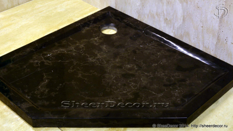 Каменный поддон в душ Ballena Standart из черного мрамора Black and Gold  056028161_2