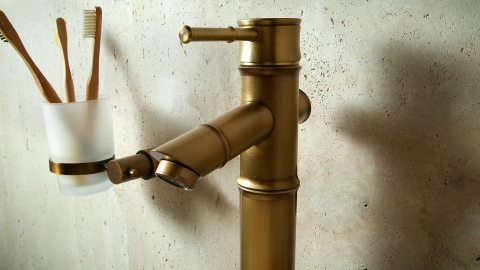 смеситель для раковины Bamboo Peak с брашированной фактурой из латуни сорта Brass ИНДИЯ 543400103_5