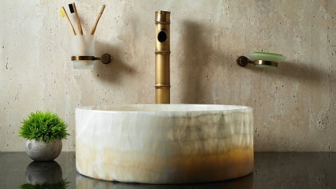 смеситель для раковины Bamboo с брашированной фактурой из латуни сорта Brass ИНДИЯ 543400101_4