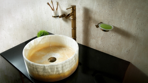 смеситель для раковины Bamboo с брашированной фактурой из латуни сорта Brass ИНДИЯ 543400101_5