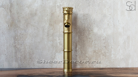 Врезной смеситель для раковины Bamboo Peak из латуни сорта Gold золотого цвета ИНДОНЕЗИЯ 543402503_6