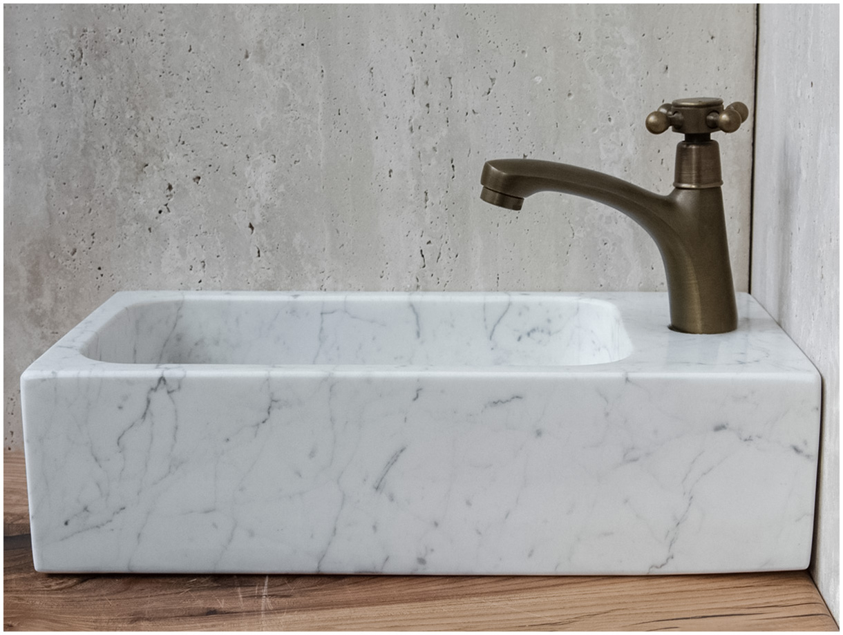 Мраморная раковина Bano из белого камня Bianco Carrara ИТАЛИЯ 510005111 для ванной комнаты_4