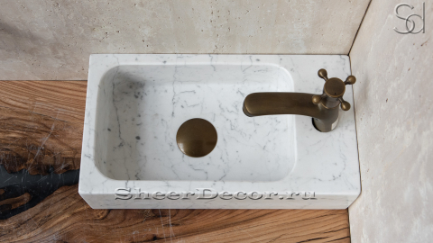 Мраморная раковина Bano из белого камня Bianco Carrara ИТАЛИЯ 510005111 для ванной комнаты_2