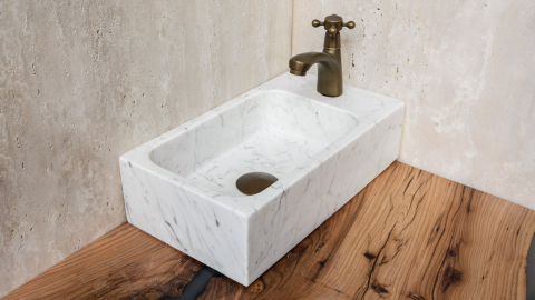 Мраморная раковина Bano из белого камня Bianco Carrara ИТАЛИЯ 510005111 для ванной комнаты_5
