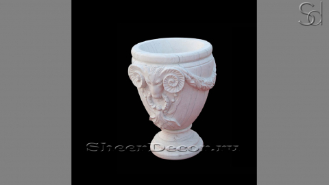 Мраморная вазон Bas из камня Statuario белая_1