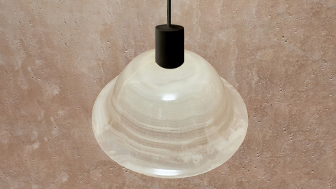 Подвесной светильник Bell Pendant из камня оникса White Onyx_4