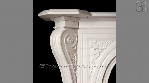 Мраморный портал белого цвета для отделки камина Bella из натурального камня Bianco Extra 254111401_2