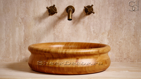 Деревянная раковина Berta M2 из натурального бамбука Golden Bamboo ИНДОНЕЗИЯ 037600012 для ванной комнаты_1