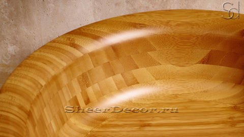 Деревянная раковина Berta M2 из натурального бамбука Golden Bamboo ИНДОНЕЗИЯ 037600012 для ванной комнаты_2