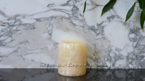 Накладная стакан чаша для в ванную Bicchiere из оникса Honey Onyx_1