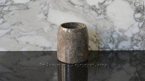 Мраморная стакан круглой формы Bicchiere из коричневого камня Reddish Gray_1