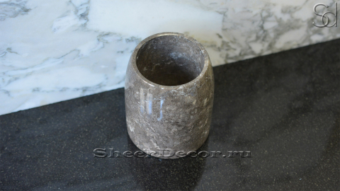 Мраморная стакан круглой формы Bicchiere из коричневого камня Reddish Gray_2