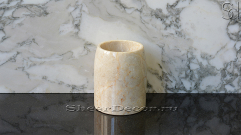 Мраморная стакан круглой формы Bicchiere из желтого камня Silvia Oro_1