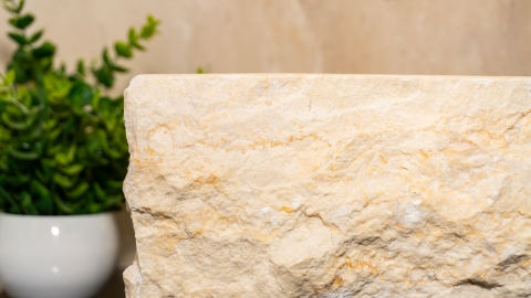 Мраморная раковина Biruta M2 из бежевого камня Galala Beige ИНДОНЕЗИЯ 045094312 для ванной комнаты_2