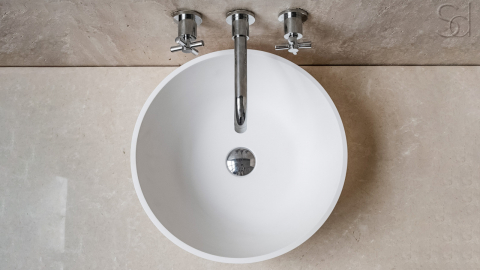Раковина Bowl M8 из искусственного кориана Bianco ИСПАНИЯ 637214018 для ванной комнаты_7
