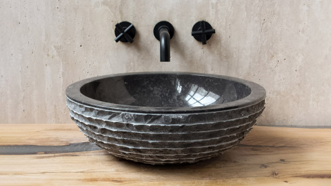 Мраморная раковина Bowl из черного камня Brownish Black ИНДОНЕЗИЯ 637373511 для ванной комнаты_4