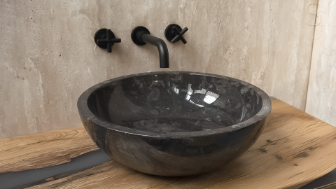 Мраморная раковина Bowl из черного камня Brownish Black ИНДОНЕЗИЯ 637373111 для ванной комнаты_2