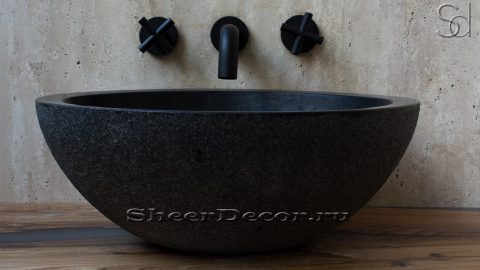 Гранитная раковина Bowl из черного камня Carbon ИНДОНЕЗИЯ 637008111 для ванной комнаты_1