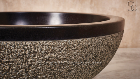 Гранитная раковина Bowl из черного камня Carbon ИНДОНЕЗИЯ 637008811 для ванной комнаты_1