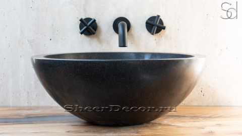 Гранитная раковина Bowl из черного камня Carbon ИНДОНЕЗИЯ 637008011 для ванной комнаты_2