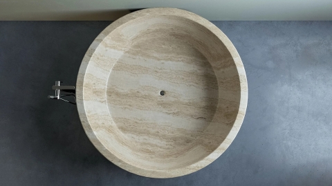 Каменная ванна Bowl M24 из бежевого камня Classico Romano 6370040524_2