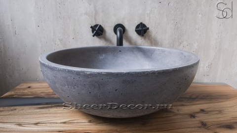Серая раковина Bowl M4 из архитектурного бетона Concrete Grey РОССИЯ 637342514 для ванной комнаты_2