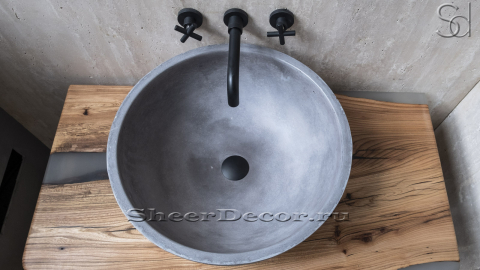 Серая раковина Bowl M4 из архитектурного бетона Concrete Grey РОССИЯ 637342514 для ванной комнаты_3