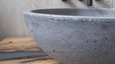 Серая раковина Bowl M4 из архитектурного бетона Concrete Grey РОССИЯ 637342514 для ванной комнаты_4