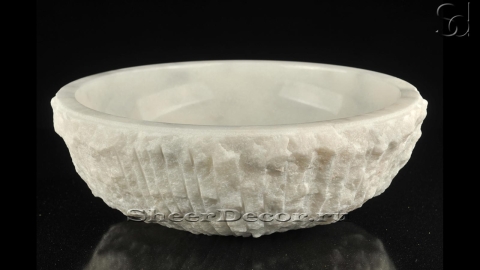 Каменная курна круглой формы Bowl из белого мрамора Crystal White КИТАЙ 637072321_1