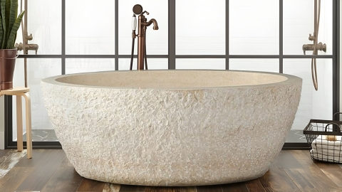 Мраморная ванна Bowl M24 из бежевого камня Galala Beige 6370943524_1