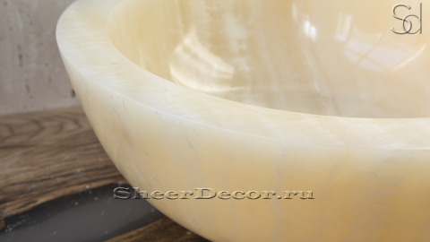 Каменная мойка Bowl M15 из желтого оникса Honey Onyx ИНДИЯ 6370161115 для ванной комнаты_4