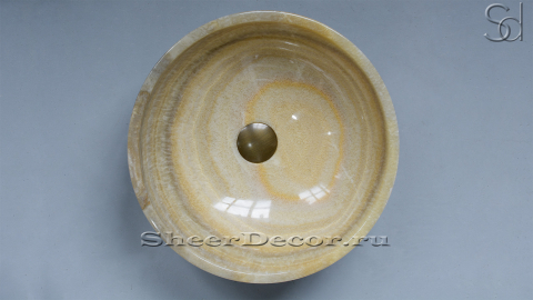 Каменная мойка Bowl M7 из желтого оникса Honey Onyx ИНДИЯ 637016117 для ванной комнаты_3