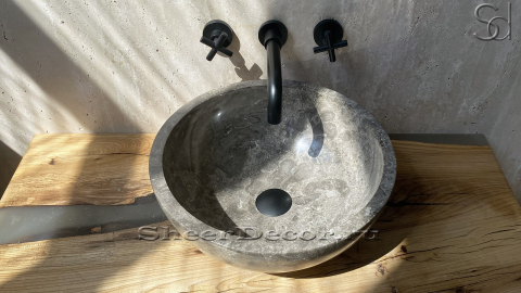 Серая раковина Bowl M7 из натурального гранита Light Grey ИНДОНЕЗИЯ 637515117 для ванной комнаты_3