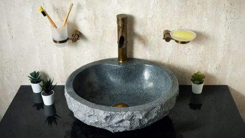 Гранитная раковина Bowl M20 из серого камня Marengo ИСПАНИЯ 6370173120 для ванной комнаты_13
